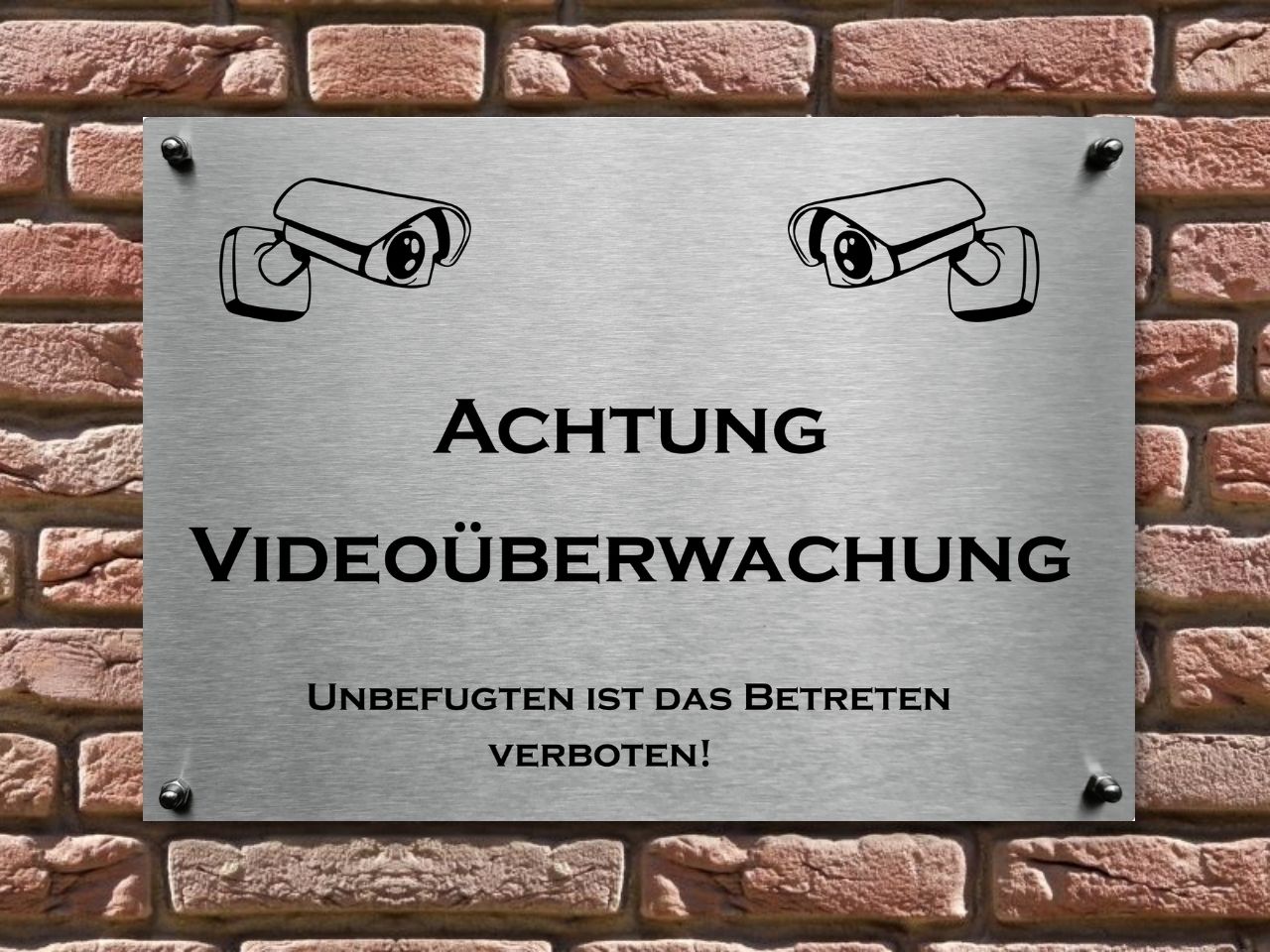 Schild Videoüberwachung Edelstahl - Anro-Design Shop