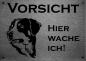 Preview: Edelstahl_Warnschild_Appenzeller_Sennenhund_VORSICHT_Hier_wache_ich!