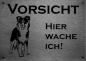 Preview: Edelstahl Warnschild Australian Shepherd VORSICHT Hier wache ich!