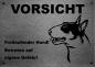 Preview: Edelstahl Warnschild Bullterrier VORSICHT Freilaufender Hund! Betreten auf eigene Gefahr!