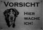 Preview: Edelstahl Warnschild Großer Schweizer Sennenhund VORSICHT Hier wache ich!