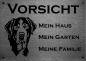 Preview: Edelstahl Warnschild Großer Schweizer Sennenhund VORSICHT Mein Haus mein Garten meine Familie