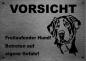Mobile Preview: Edelstahl Warnschild Großer Schweizer Sennenhund VORSICHT Freilaufender Hund! Betreten auf eigene Gefahr!