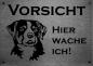 Preview: Edelstahl Warnschild Appenzeller Sennenhund VORSICHT Hier wache ich!