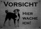Preview: Edelstahl Warnschild Appenzeller Sennenhund VORSICHT Hier wache ich!