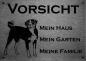 Preview: Edelstahl Warnschild Appenzeller Sennenhund VORSICHT Mein Haus mein Garten meine Familie