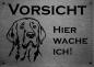 Preview: Edelstahl Hundeschild Broholmer VORSICHT Hier wache ich!