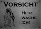 Preview: Edelstahl Warnschild Deutsch Kurzhaar VORSICHT Hier wache ich!