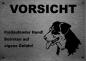 Preview: Edelstahl Warnschild Entlebucher Sennenhund VORSICHT Freilaufender Hund! Betreten auf eigene Gefahr!