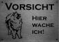 Preview: Edelstahl Warnschild Wolfspitz VORSICHT Hier wache ich!