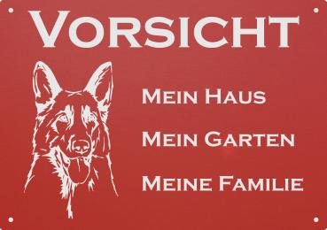 Warnschild „Achtung Schäferhund-Mix“ 30x20cm – Aluverbund, Witterungsbeständig, Mit Bohrlöchern