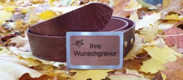 Gürtelschnalle Leder graviert