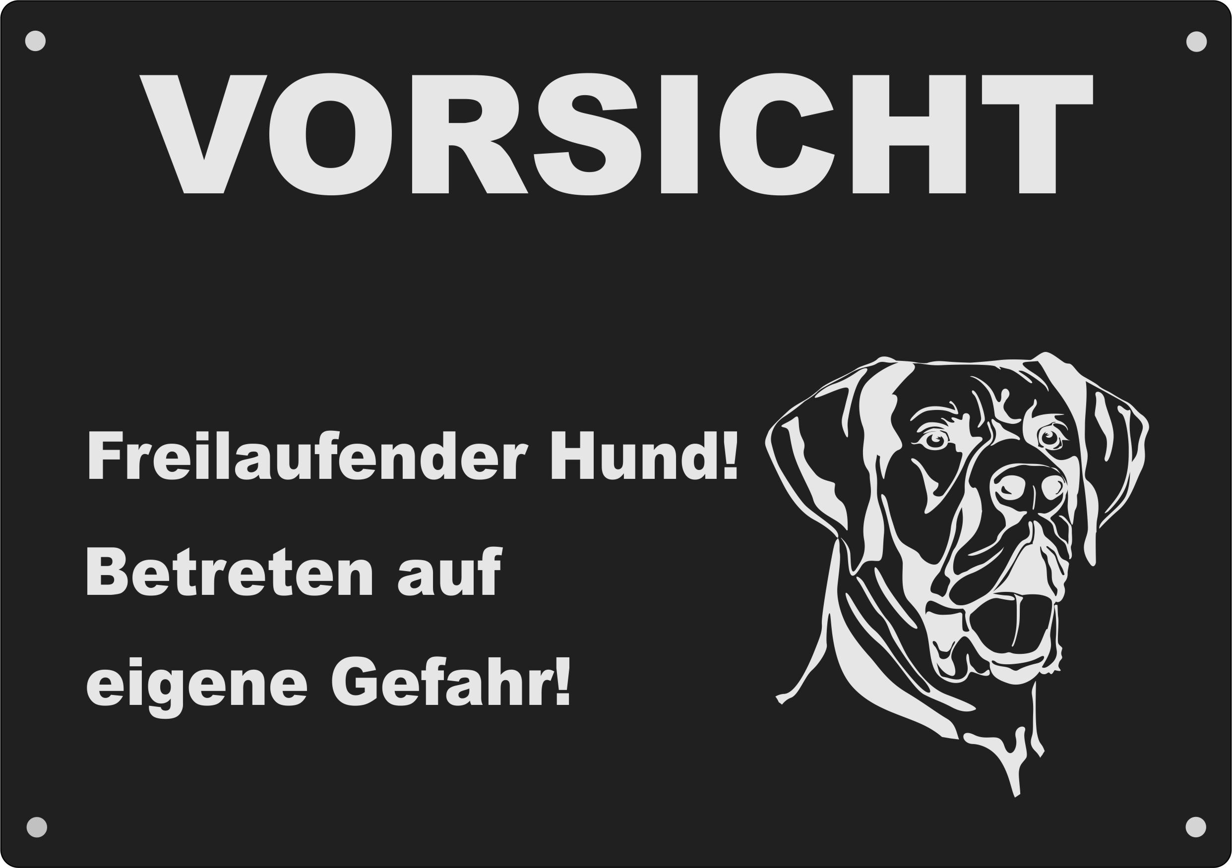 Deutsche Dogge Warnschild – Metall, 30,5x20 Cm (A4), Aluminium 0,5 Mm, Mit Befestigungslöchern